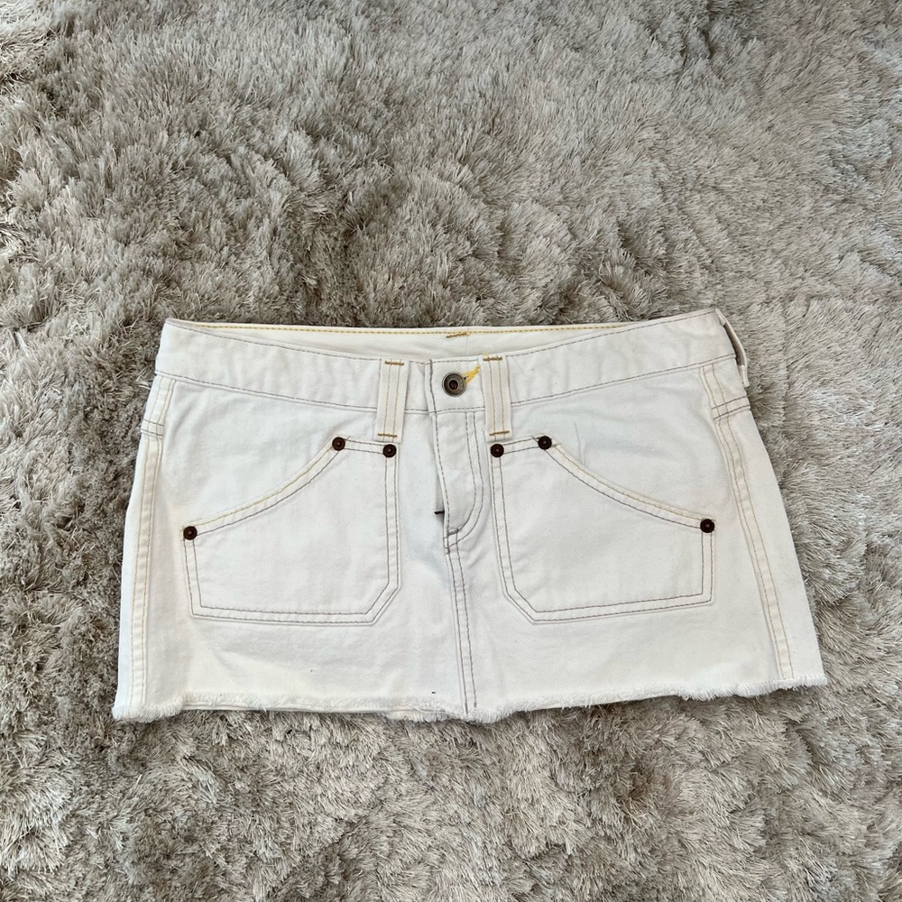 Express mini white-Jean skirt